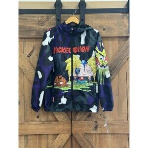 Members Only X Nickelodeon Windbreaker Hey Arnold SpongeBob Mash-Up Mens Sz M